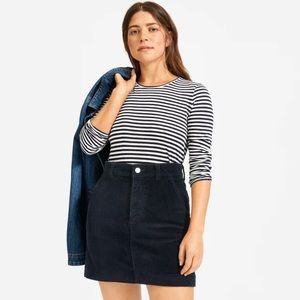 Everlane Corduroy Stamp Skirt - Navy
